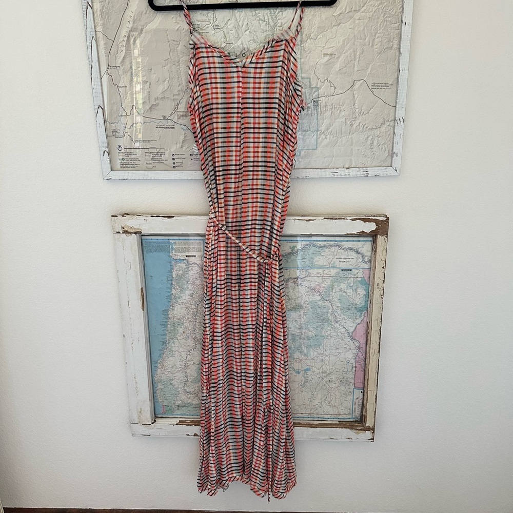 Bobeau plaid Spaghetti Strap Maxi Dress
